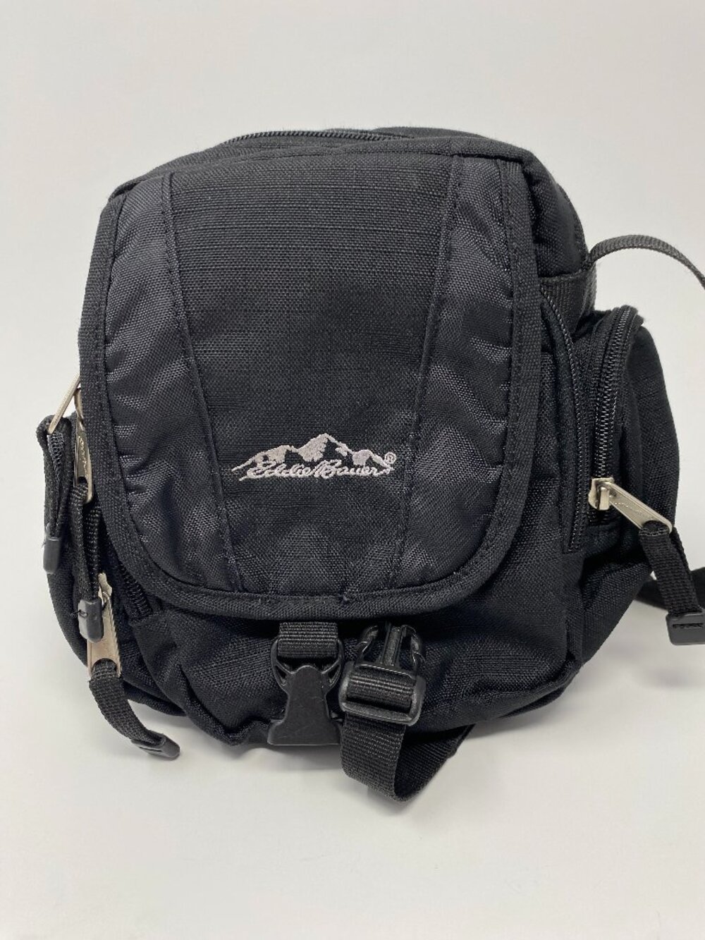 Eddie Bauer Bag Crossbody Mini-Bag Black Ripstop Hiking Outdoor Camera Travel